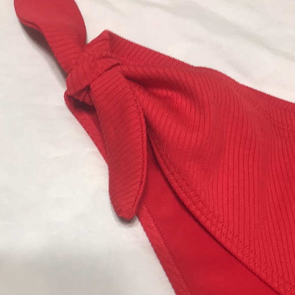 Forever 21 Red Ribbed Side Tie Bikini Swim Bottoms - Picture 6 of 8